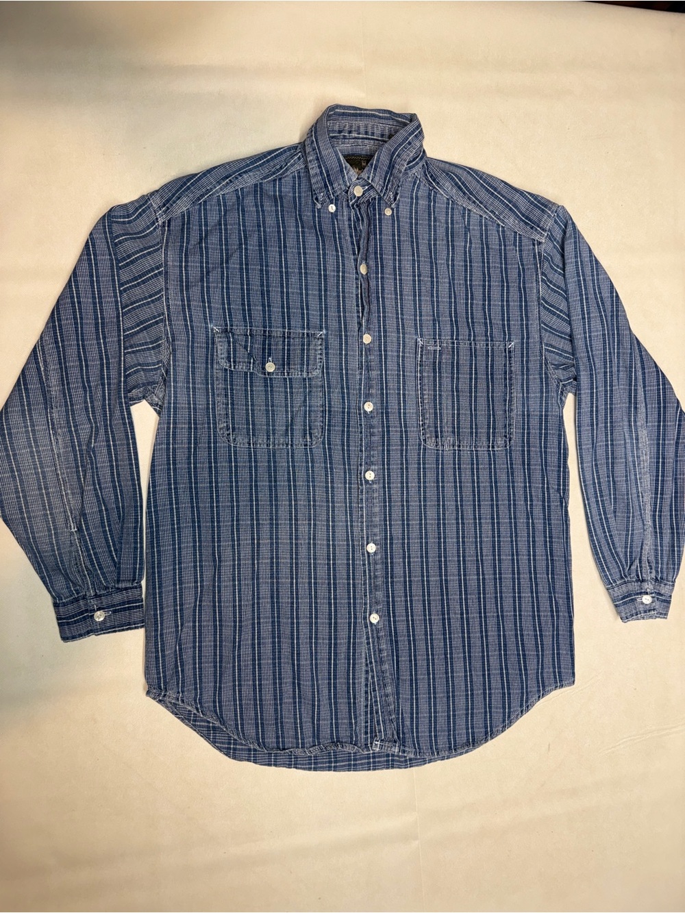 Mossimo Supply Co. Navy and Light Blue Striped Button-Down Shirt